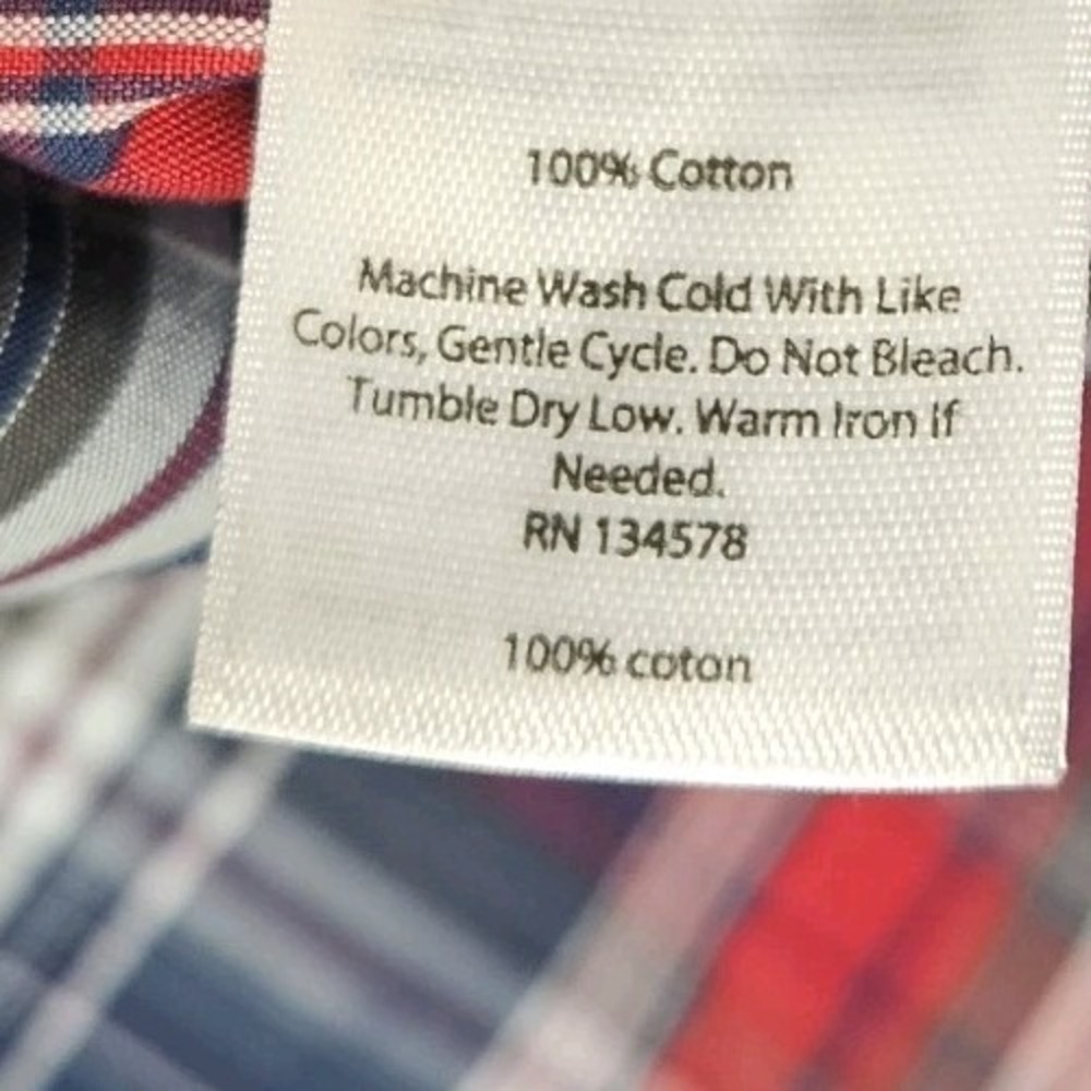 Vineyard Vines Men's XXL Slim Fit Tucker Shirt Stretch Blue Red Check Button - Picture 8 of 10